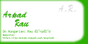 arpad rau business card